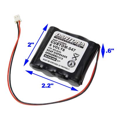 Dantona 6V 2400mAh Alkaline Battery for Purell E8 Hand Sanitizer Dispenser