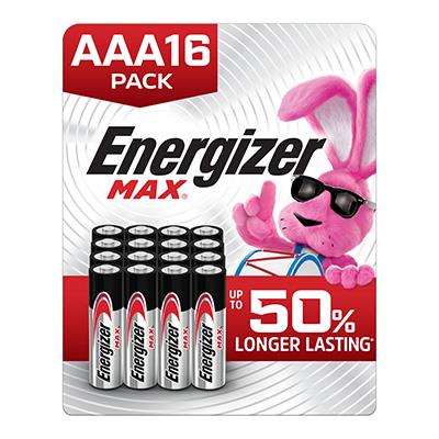 Long-Lasting Energizer Max AAA Batteries 16-Pack with Plastic-Free Packaging