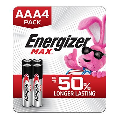Energizer Max AAA Alkaline Batteries 4-Pack: Long-Lasting, Leak-Resistant Power