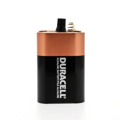 Duracell Coppertop 6V Alkaline Lantern Battery with Spring Top Terminals