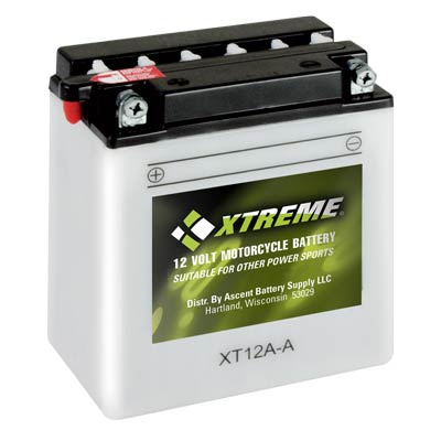 Xtreme 12A-A 12V 165CCA Flooded Powersport Battery for Motorcycles ATVs Snowmobiles