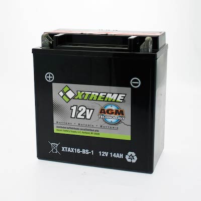 Xtreme 16-BS-1 12V 230CCA AGM Powersport Battery: Motorcycles, ATVs, Snowmobiles
