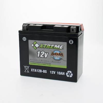 Xtreme 12B-BS 12V 175CCA Powersport AGM Battery for Motorcycles ATVs