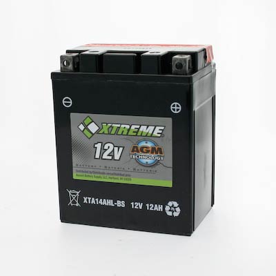 Xtreme 14AHL-BS 12V 205CCA High-Performance AGM Powersport Battery Spill-Proof