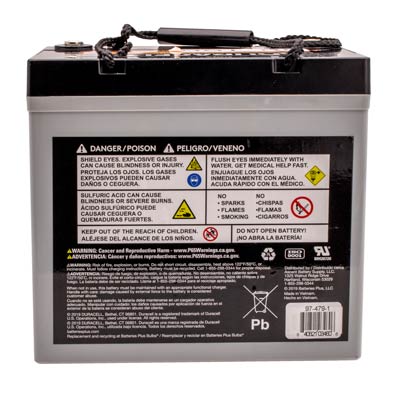 Duracell Ultra 12V 55AH Deep Cycle AGM SLA Battery for Ergotron Medical Carts