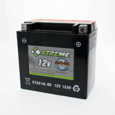 Xtreme 14L-BS High-Performance 12V 200CCA AGM Powersport Battery for Motorcycles ATVs