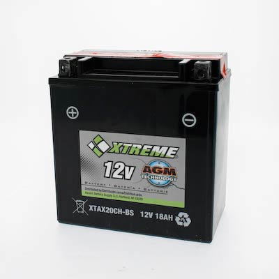 Xtreme 20CH-BS 12V 270CCA AGM Powersport Battery for ATVs, Motorcycles, Snowmobiles