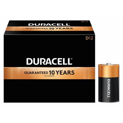 Duracell Coppertop 1.5V D LR20 Alkaline Batteries 12-Pack for Reliable Power