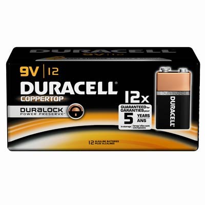 Duracell Coppertop 9V Alkaline Batteries | Long-Lasting 12-Pack for Household Devices