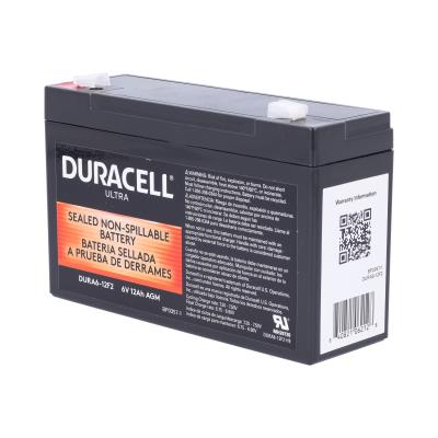 Duracell Ultra 6V 12AH AGM SLA Battery F2 Terminals Emergency Power Backup