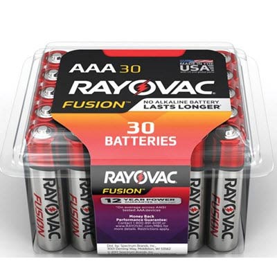 Rayovac Fusion AAA Alkaline Batteries 30-Pack: Leak-Proof, High-Performance Power