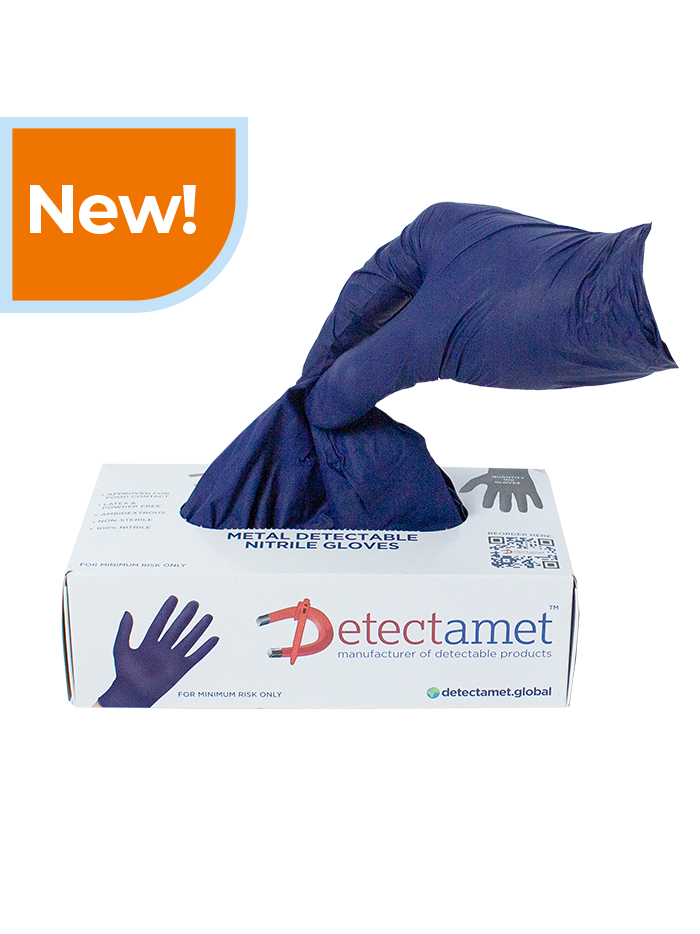 Detectamet Metal and X-Ray Detectable Nitrile Disposable Gloves 100-Pack