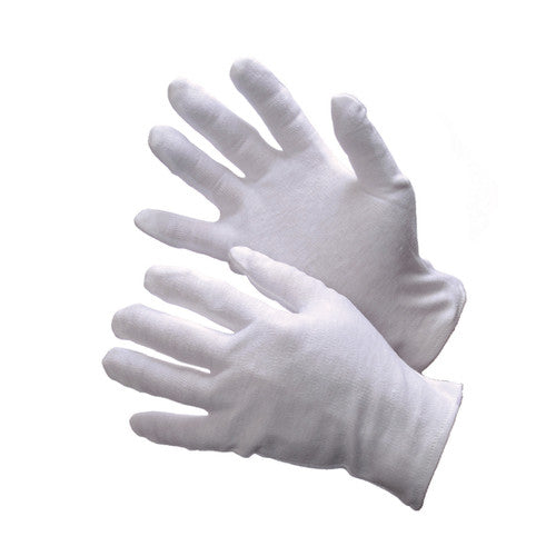 Major Gloves Medium Weight Cotton Lisle Gloves Reversible White