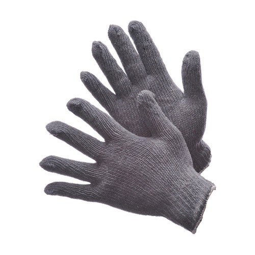 Mggloves 500g String Knit Work Gloves Cotton Polyester Blend Grey